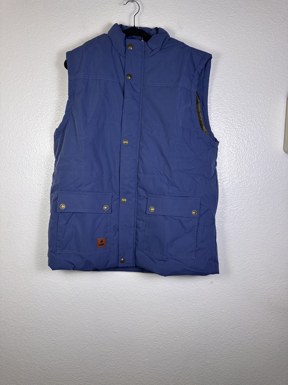 Cool Choice Authentic Outdoor Fleece Fur Lined Puffer Navy Vest Size XL‎